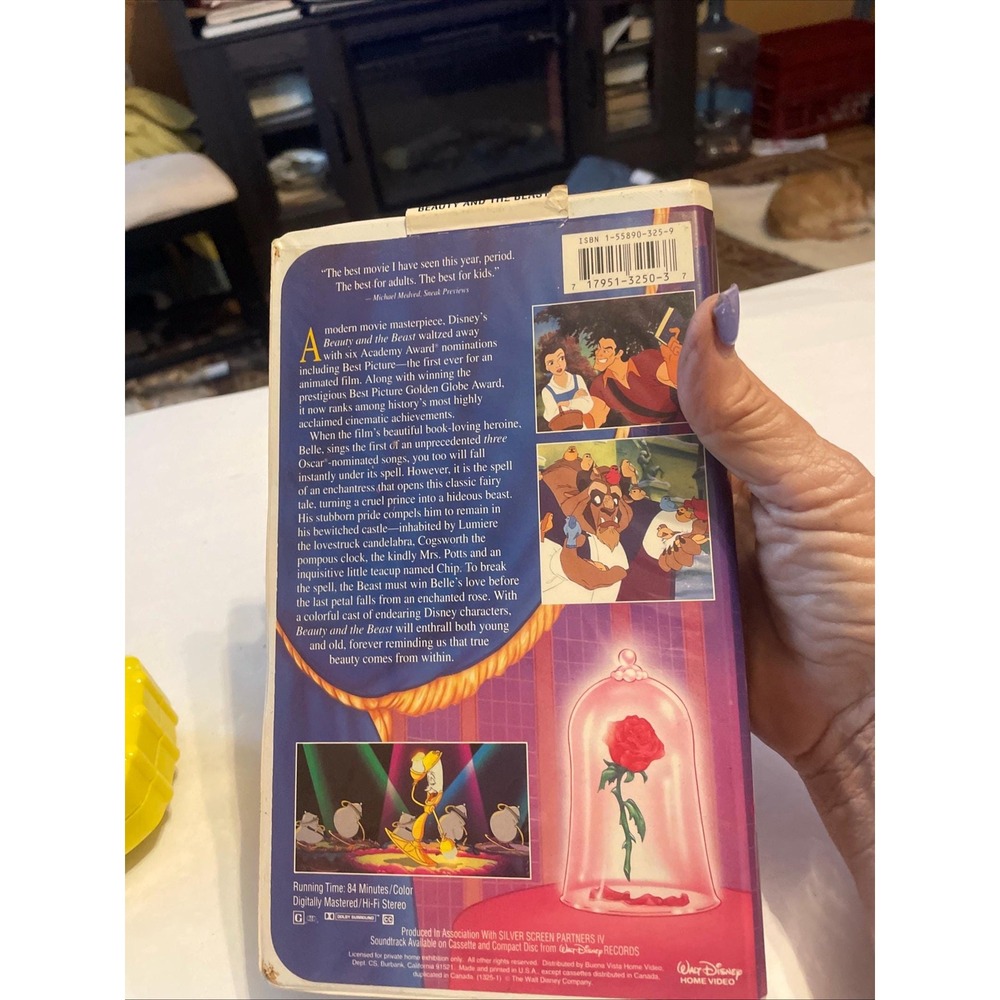 Rare Walt Disney's Beauty and The Beast VHS 1992 Black Diamond‎ Classic